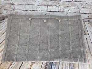 Care By Me Pillow Cover Knitted With Buttons NEW Taupe Color